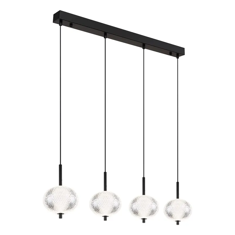 Lámpara colgante moderna de metal y vidrio negro Globo Aida Oferta Limitada