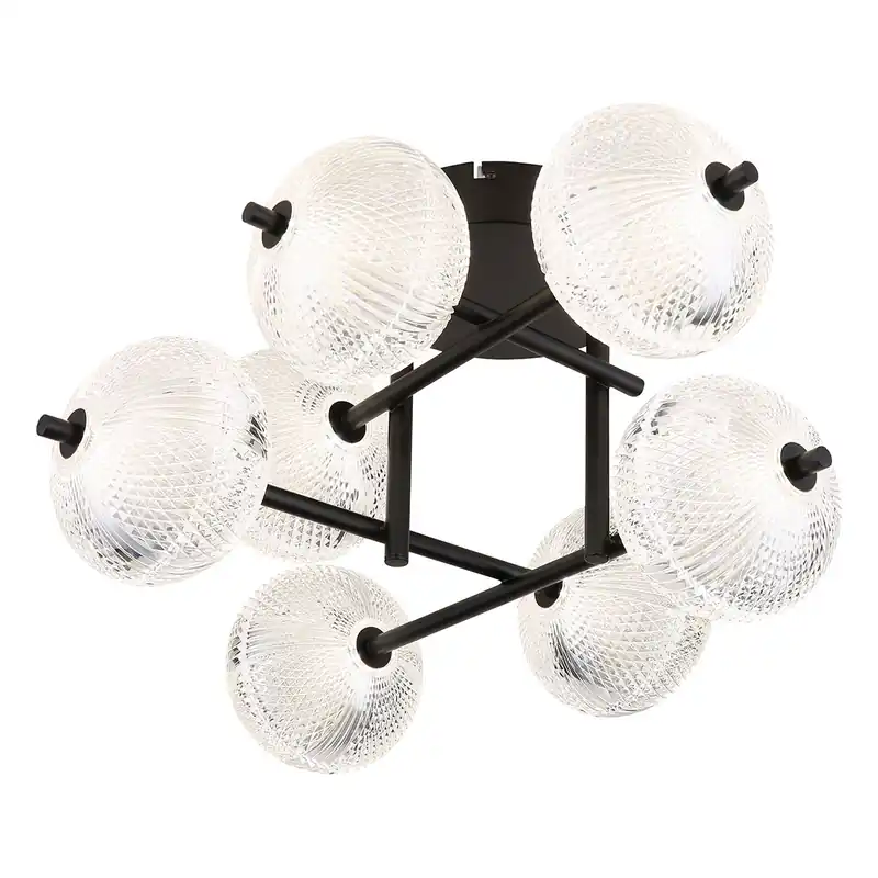 Plafón Art Déco de metal negro Globo Aida Envío Internacional