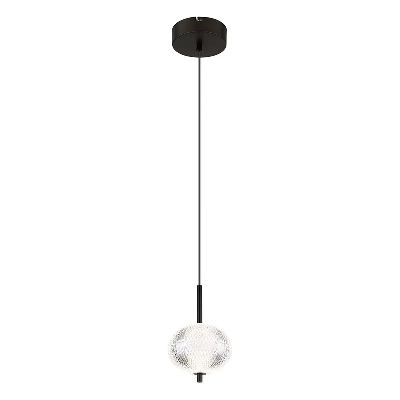 Artesanal Lámpara colgante moderna de metal y vidrio negro Globo Aida