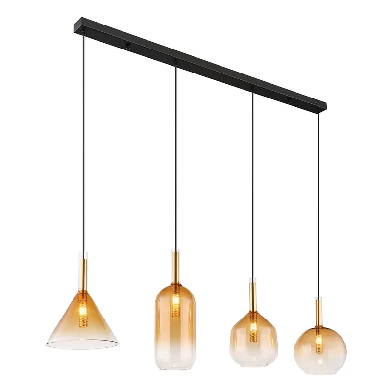Comprar En Línea Lámpara colgante clásica de metal oro-negro Globo Lopusa