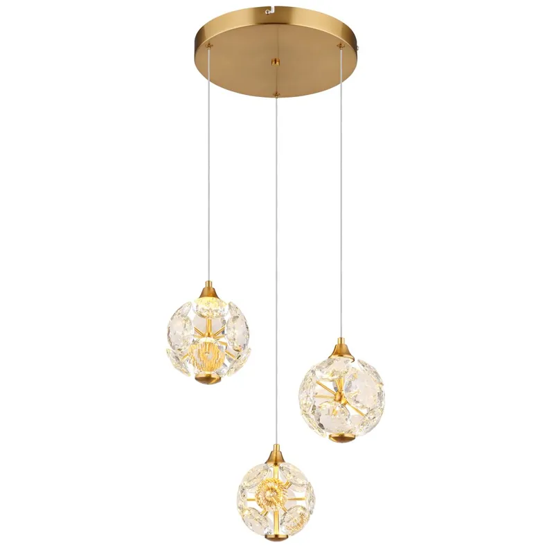 Novedad Lámpara colgante redonda dorada con cristal K9 que aporta elegancia y calidez. ✓ Envío gratis desde 50 € ✓ 2 años de garantía