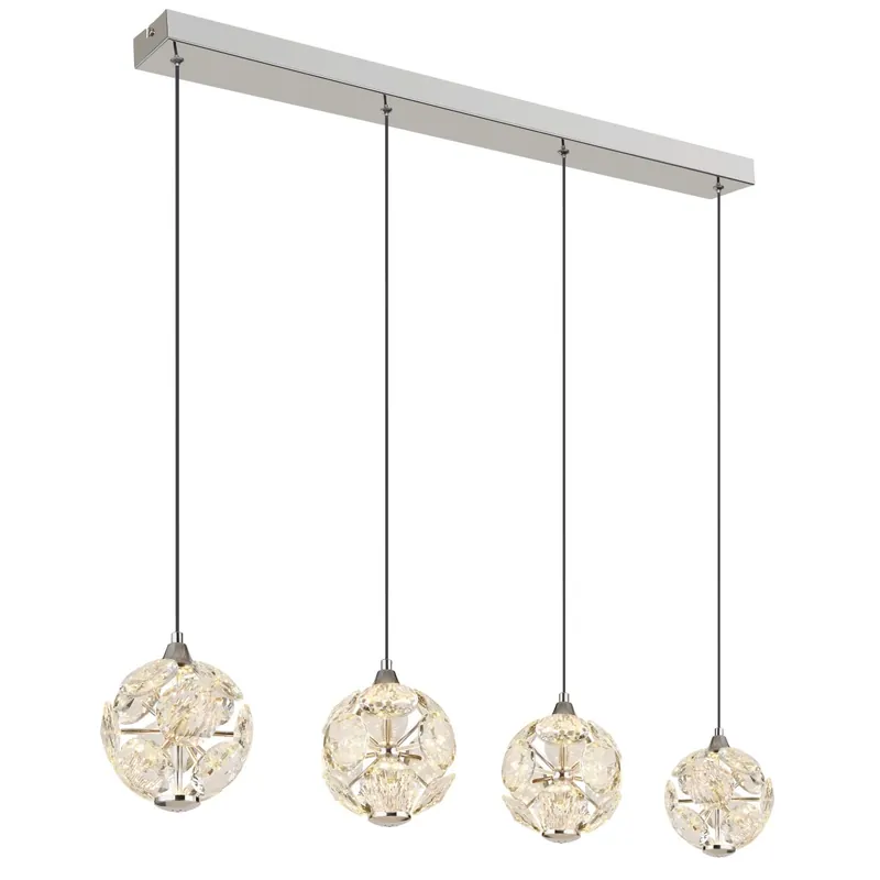 Precio De Fábrica Descubre la elegante lámpara colgante Virina con cristales y cromo, ideal para ambientar y destacar tu espacio. ✓ Envío gratis desde 50 € ✓ 2 años de garantía