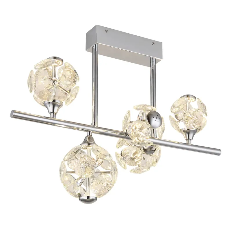 Lámpara de techo moderna en cromo con elegantes cristales. Perfecta para salones. ✓ Envío gratis desde 50 € ✓ 2 años de garantía Bestseller