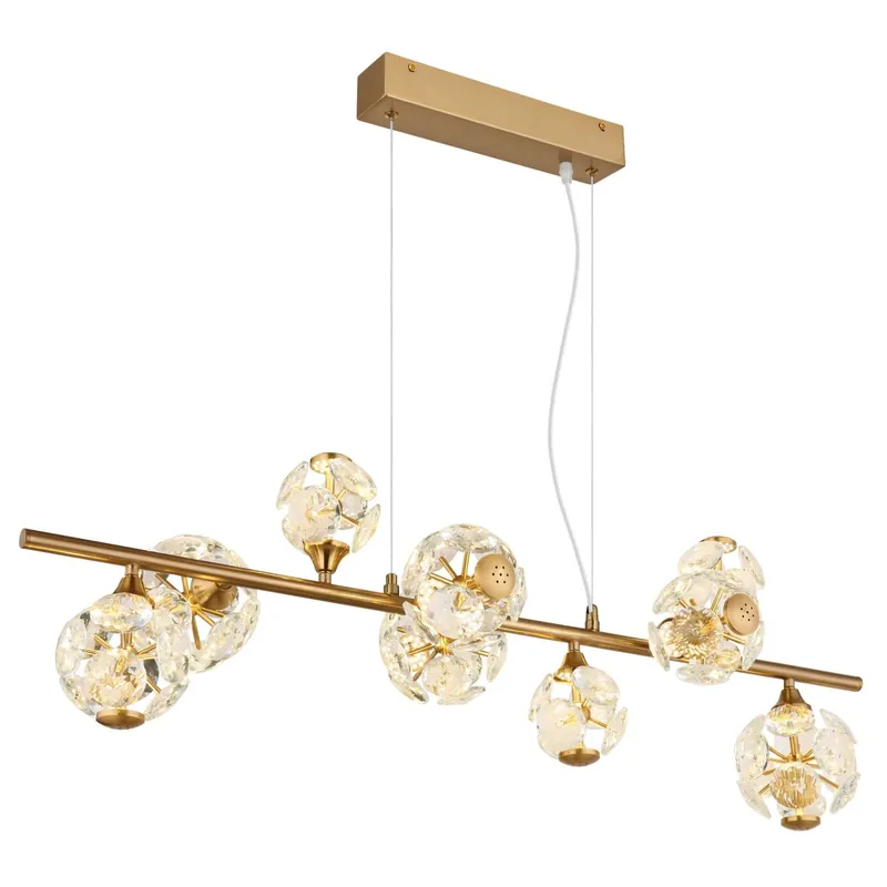Solo Hoy Lámpara colgante dorada con un elegante diseño y brillantes cristales. Crea un ambiente cálido y acogedor. ✓ Envío gratis desde 50 € ✓ 2 años de garantía