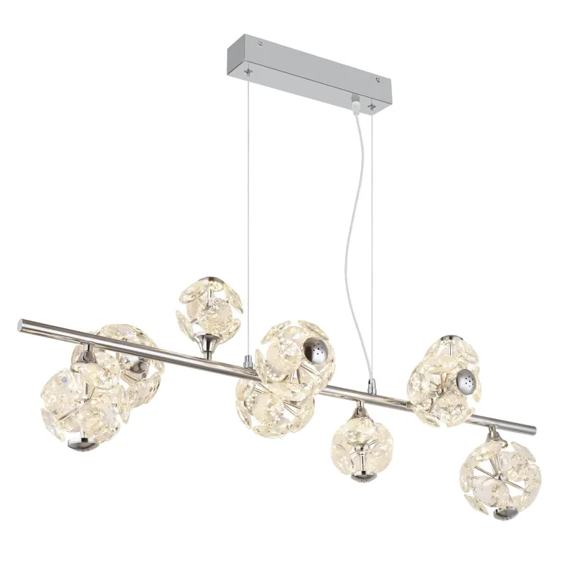 Lámpara colgante elegante con bolas de cristal Virgen que ilumina con su diseño moderno y cálido. ✓ Entrega rápida ✓ 2 años de garantía Certificado