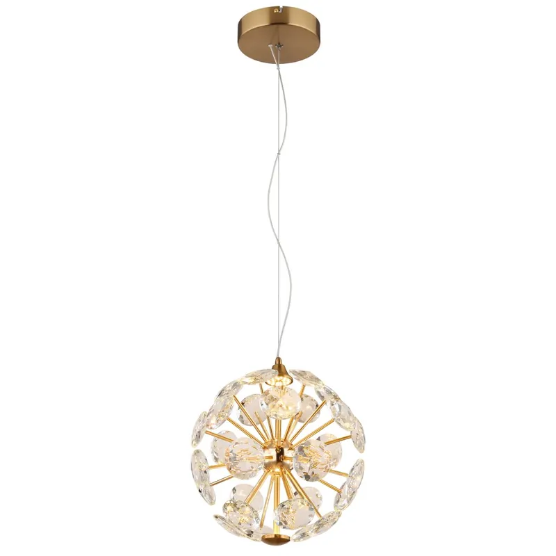 Lámpara colgante dorada con una esfera de cristal K9 que aporta elegancia y calidez. ✓ Envío gratis desde 50 € ✓ 2 años de garantía Ordena Ya