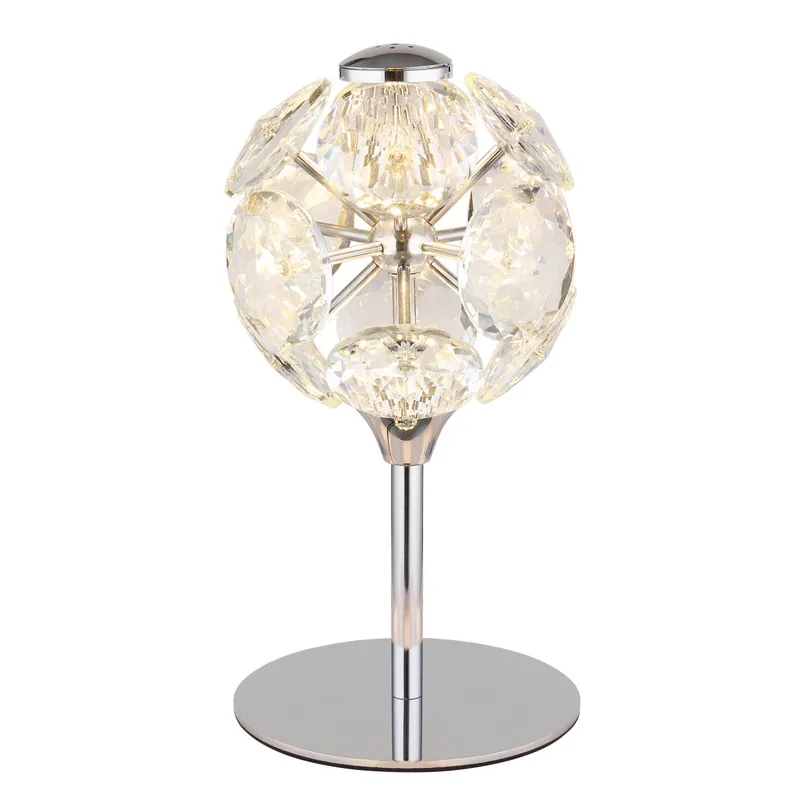 Directo De Fábrica Lámpara de mesa elegante con pantalla de cristal K9 y base cromada. Perfecta para cualquier rincón. ✓ Envío gratis desde 50 € ✓ 2 años de garantía