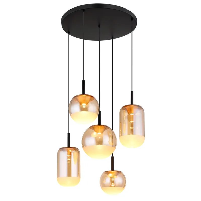 Solo Hoy Lámpara colgante en color ámbar, elaborada en vidrio y metal, perfecta para dar un toque elegante. ✓ Envío gratis desde 50 € ✓ 2 años de garantía