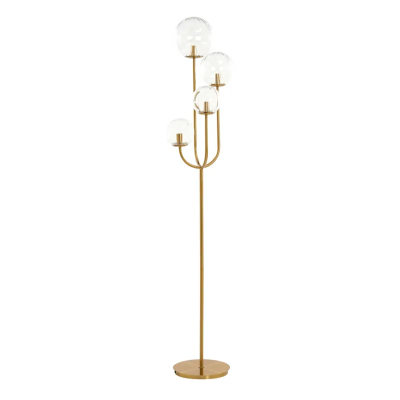 Lámpara de pie dorada con estilo clásico, ideal para cualquier habitación. ✓ 2 años de garantía ✓ Atención personalizada. Ilumina tu hogar con elegancia. Marca Reconocida