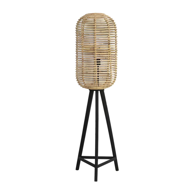 Solo Por Tiempo Limitado Lámpara de pie estilo oriental en color natural, fabricada en metal y con interruptor conveniente. ✓ 2 años de garantía ✓ Envío gratis desde 50 €
