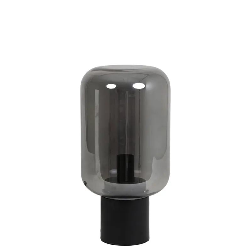Lámpara de mesa negra con elegante pantalla de vidrio que aporta un toque moderno a cualquier espacio. ✓ Envío gratis desde 50 € ✓ 2 años de garantía Promoción