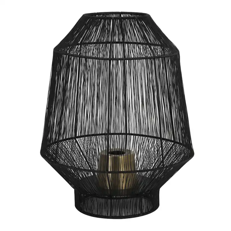 Última Oportunidad Lámpara de mesa rústica negra y dorada Light and Living Vitora