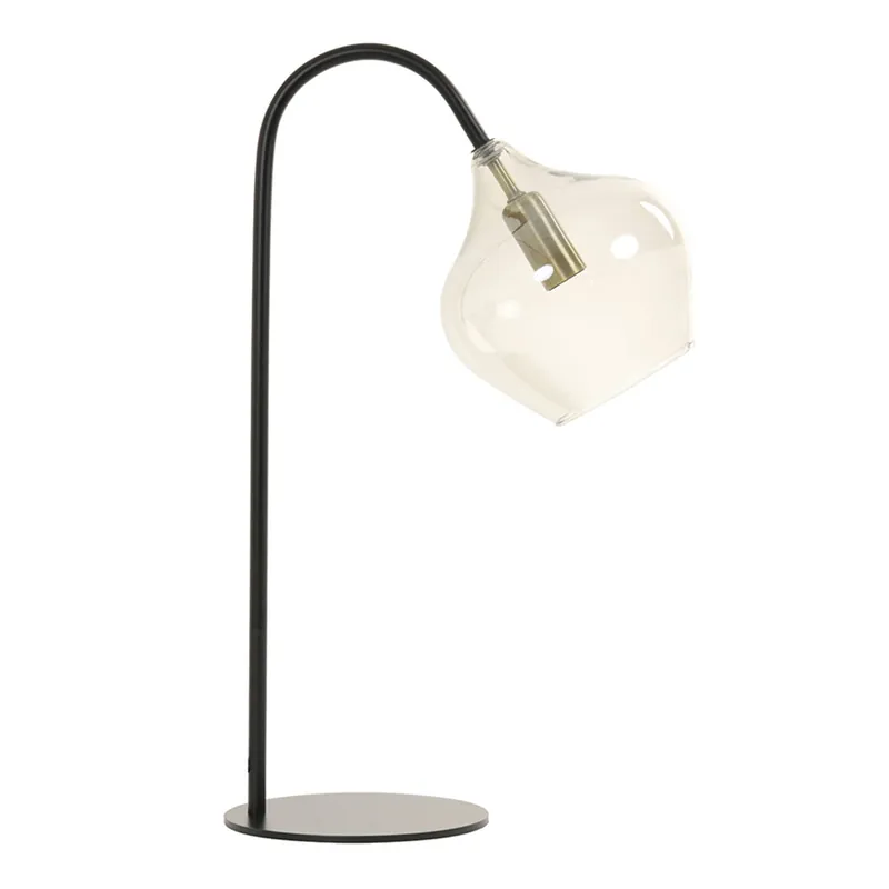 Envío Inmediato Table lamp E14 28x17x50,5 cm RAKEL matt black+smoked