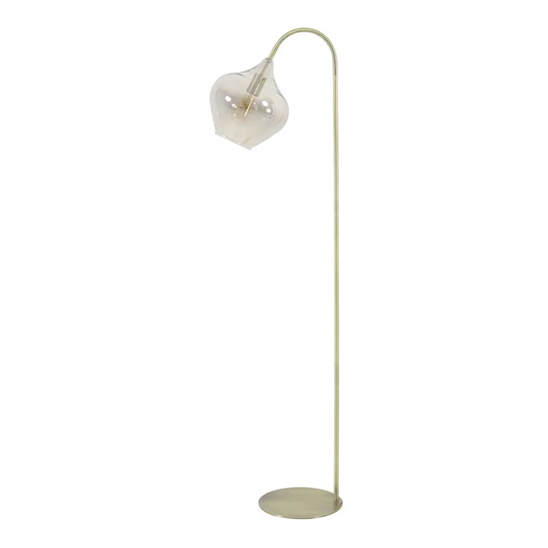 Última Oportunidad Lámpara de pie clásica de latón con globo de vidrio Light and Living Rakel