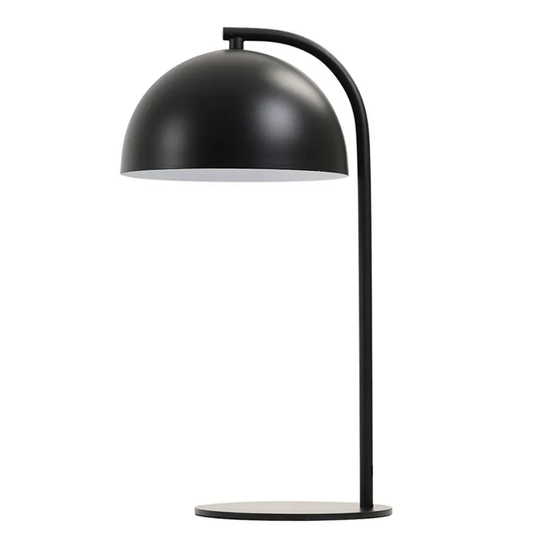 Lámpara de mesa negra moderna con pantalla abombada Light and Living Mette Precio Bajo