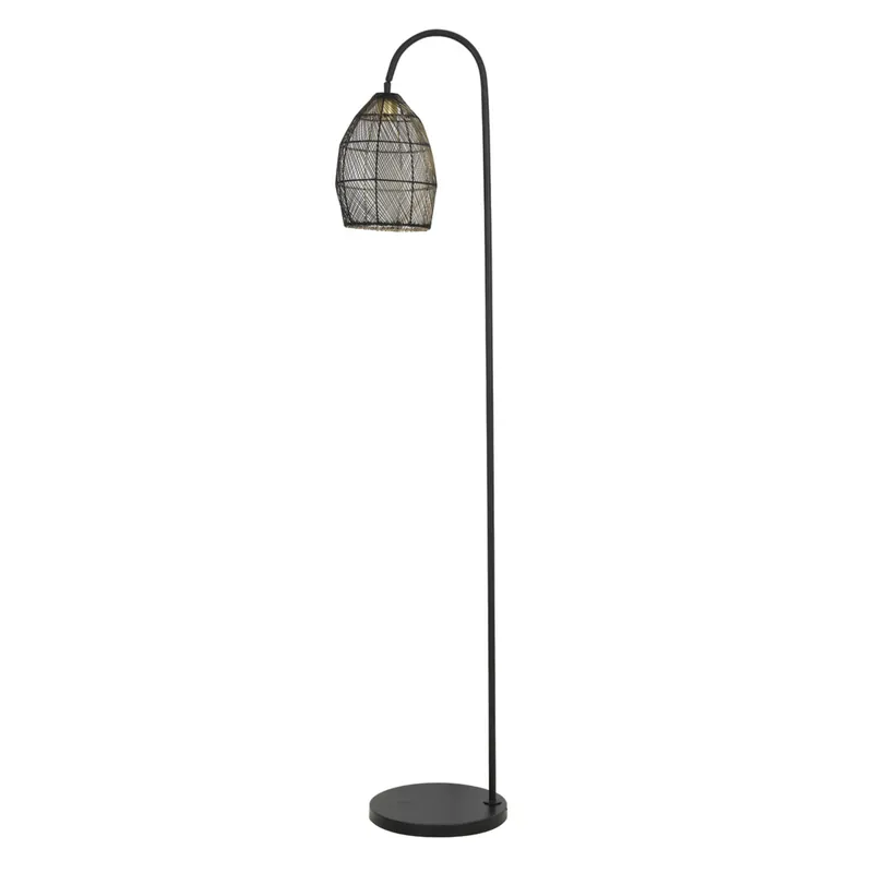 Lámpara de pie negra de estilo oriental con diseño elegante y estructura en metal. Ideal para cualquier habitación. ✓ Entrega rápida ✓ 2 años de garantía Precio De Fábrica