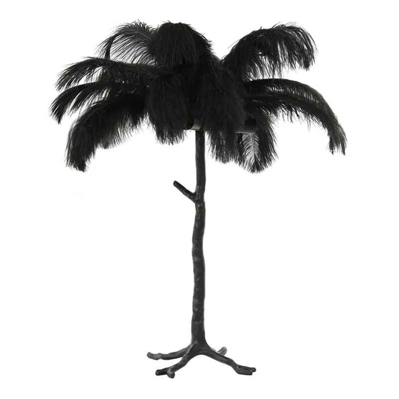 Lámpara de mesa negra de diseño moderno con plumas de avestruz, ideal para añadir un toque elegante a tu hogar. ✓ Envío gratis desde 50 € ✓ 2 años de garantía Nuevo Modelo
