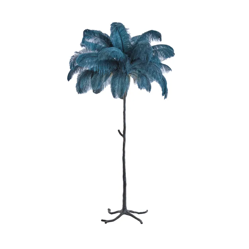 Lámpara de pie azul con estilo art déco y material de plástico. Perfecta para iluminar tu hogar con elegancia. ✓ 2 años de garantía ✓ Envío gratis desde 50 € Envío Internacional