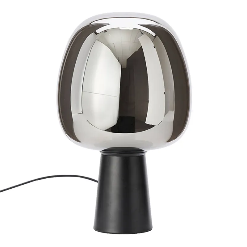 Lámpara de mesa retro negra con bola de vidrio ahumado Light and Living Maysony Compra Ahora