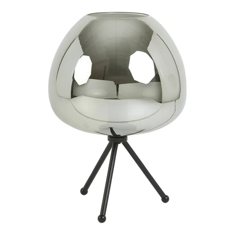 Lámpara de mesa retro negra con vidrio ahumado Light and Living Mayson Edición Limitada