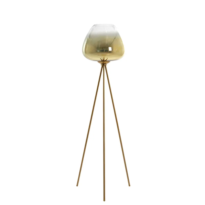 Lámpara de pie dorada con elegante diseño de vidrio, perfecta para cualquier espacio. ✓ Envío gratis desde 50 € ✓ 2 años de garantía. Barato