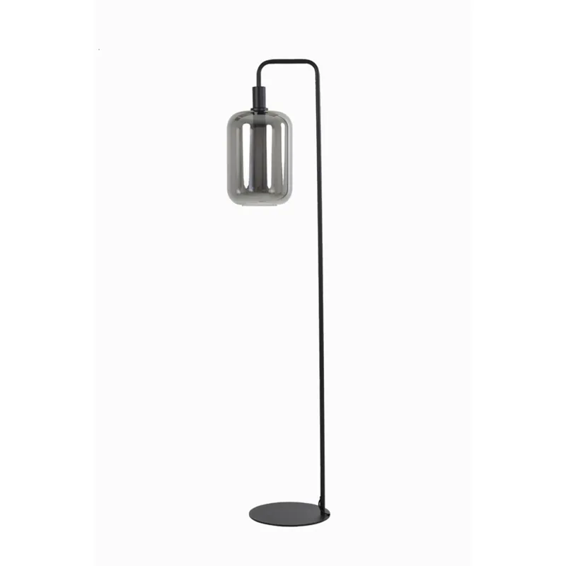 Lámpara de pie negra de estilo moderno, fabricada en vidrio y metal. Perfecta para cualquier rincón. ✓ Envío gratis desde 50 € ✓ 2 años de garantía. Envío Exprés