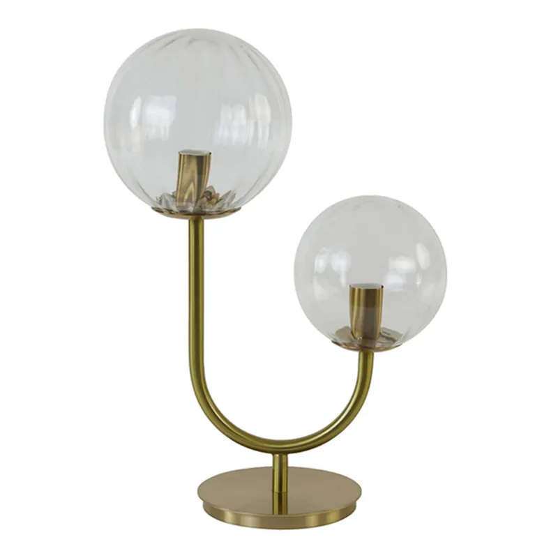 Directo De Fábrica Lámpara de mesa clásica dorada con dos puntos de luz Light and Living Magdala