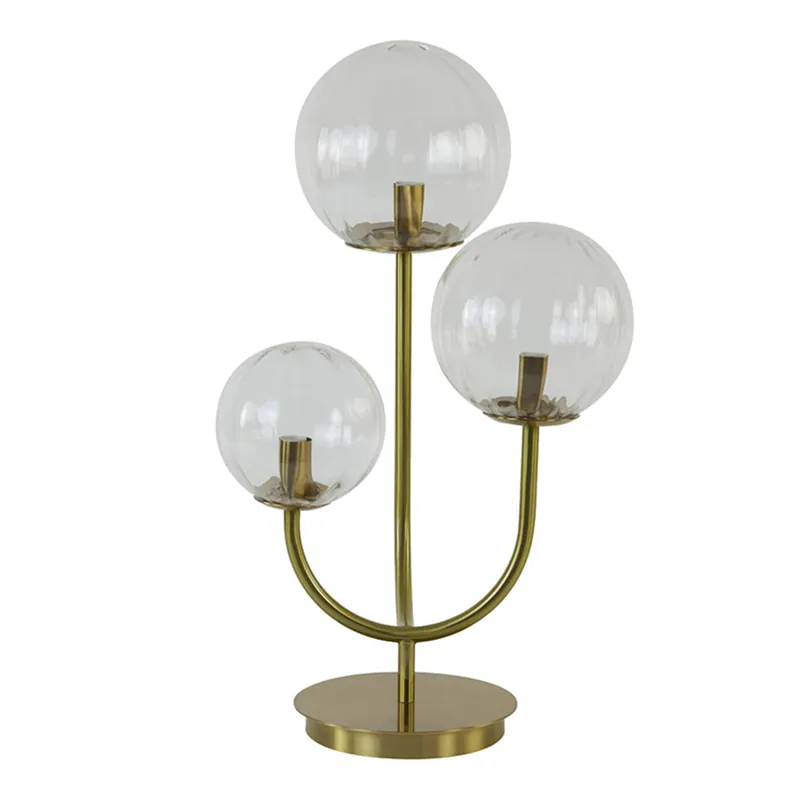 Lámpara de mesa clásica dorada con tres globos Light and Living Magdala Compra Hoy