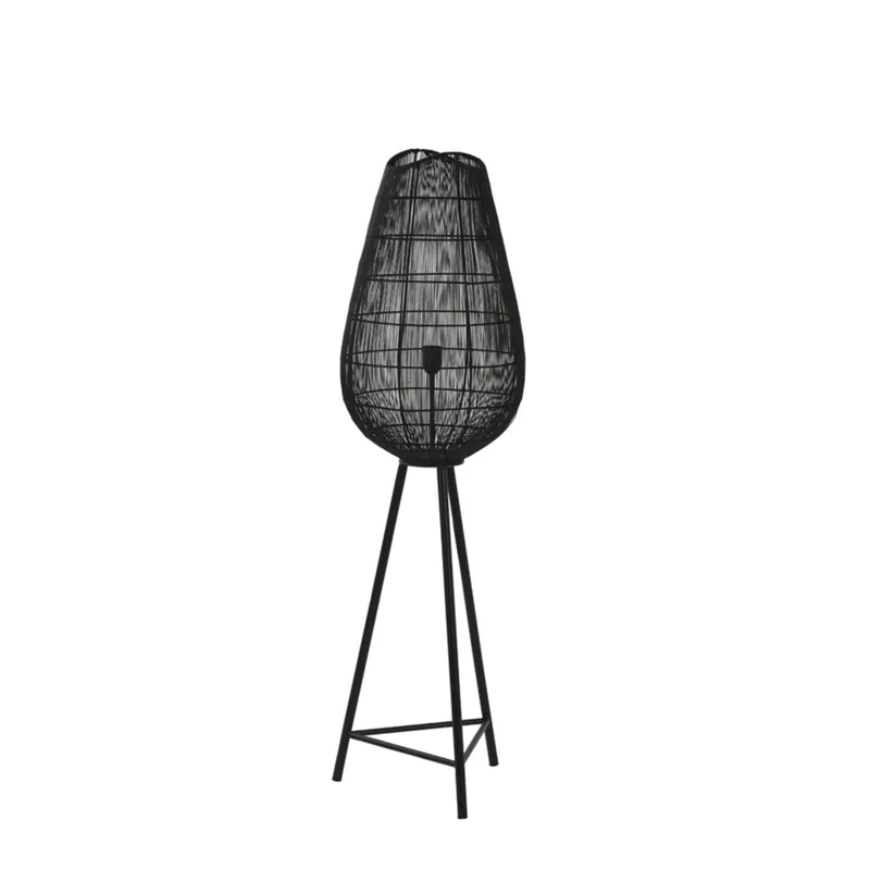 Lámpara de pie negra, elegante y con diseño oriental, ideal para cualquier habitación. ✓ 2 años de garantía ✓ Envío gratis desde 50 €. Premium