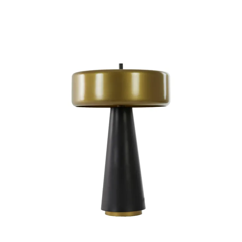 Precio De Fábrica Lámpara de mesa negra mate con bronce redondo Light & Living Nagai
