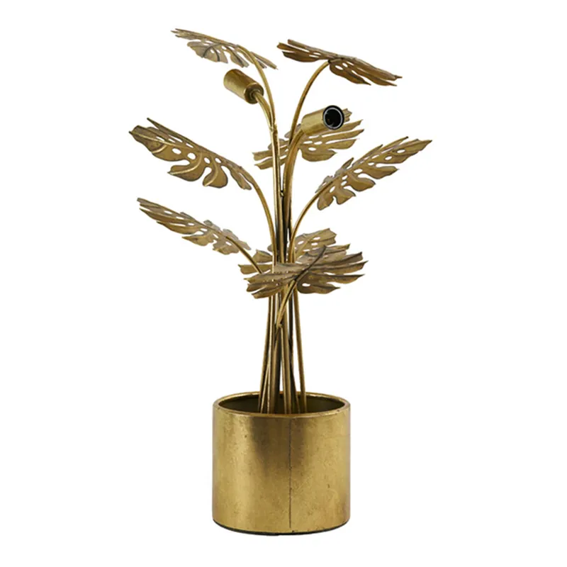Lámpara de mesa clásica dorada con hojas Light and Living Cambria A Buen Precio