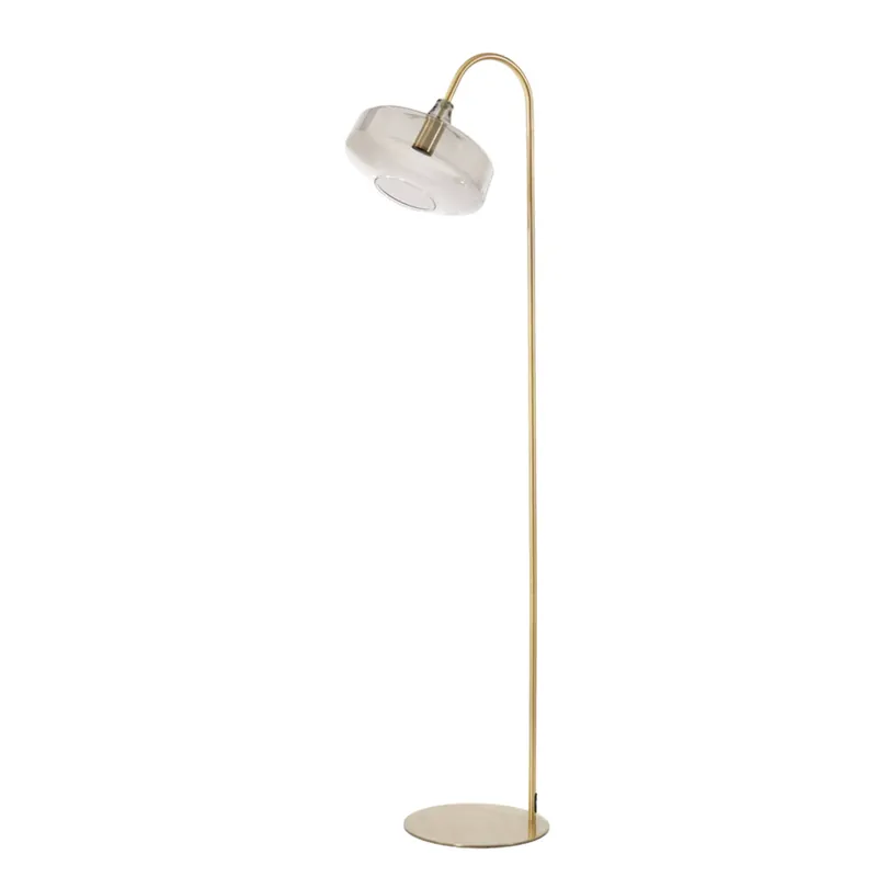 Stock Limitado Lámpara de pie dorada con pantalla de vidrio Light & Living Solna