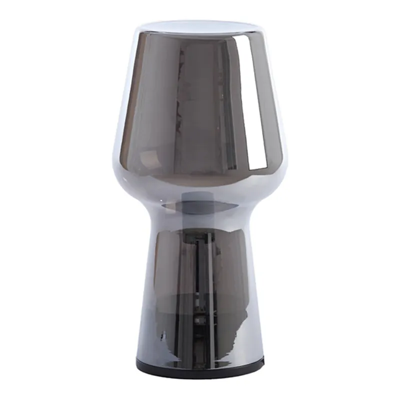 Lámpara de mesa retro negra con vidrio ahumado Light and Living Tonga Precio Económico