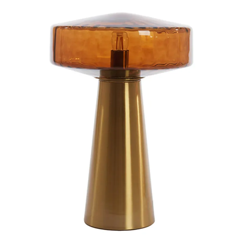Lámpara de mesa retro dorada con marrón Light and Living Pleat Pago Seguro