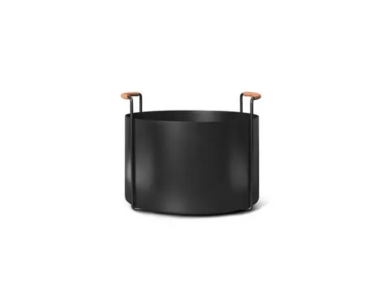 Hecho A Mano Port Firewood Bucket Negro - Ferm Living