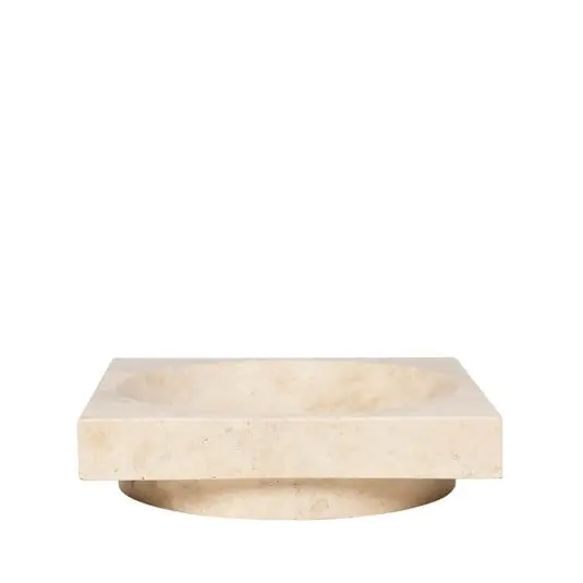 Última Oportunidad Hew Low Centrepiece Plato Travertine - Ferm Living