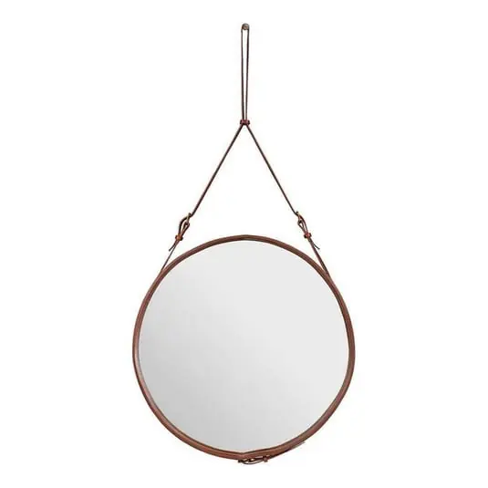 Precio De Fábrica Adnet Espejo Circular Ø70 Tan Leather - GUBI