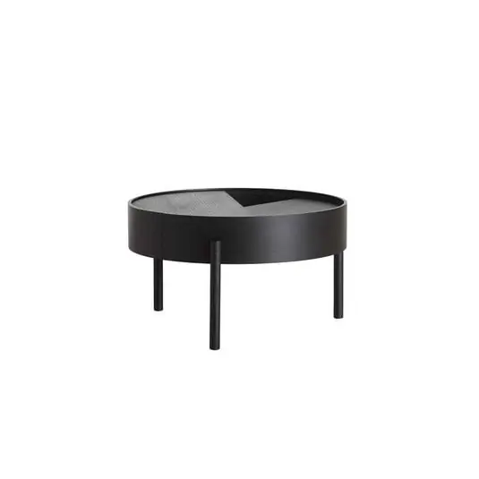 Arc Mesa de sofá Ø66 Black Ash - Woud Exclusivo