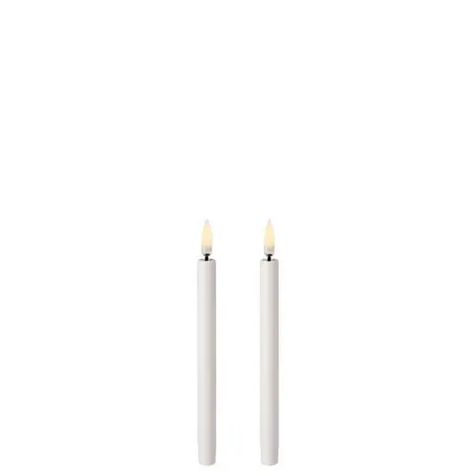 Vela cónica Mini LED 2 uds. 1,3 x 13 cm blanco - Uyuni Lighting Precio De Oferta