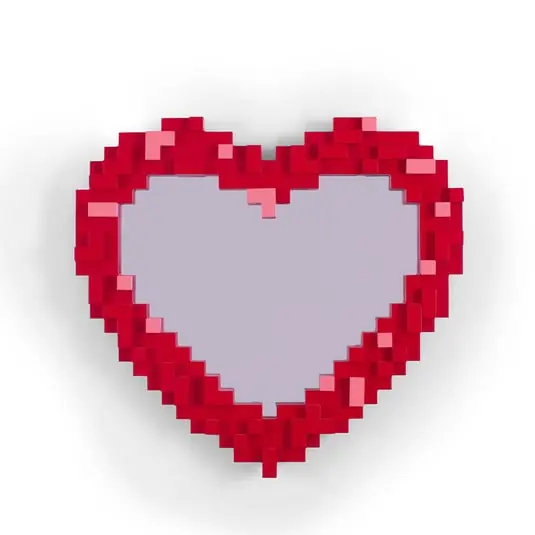 Compra Hoy Espejo Heart Pixel rojo/rosa - SELETTI
