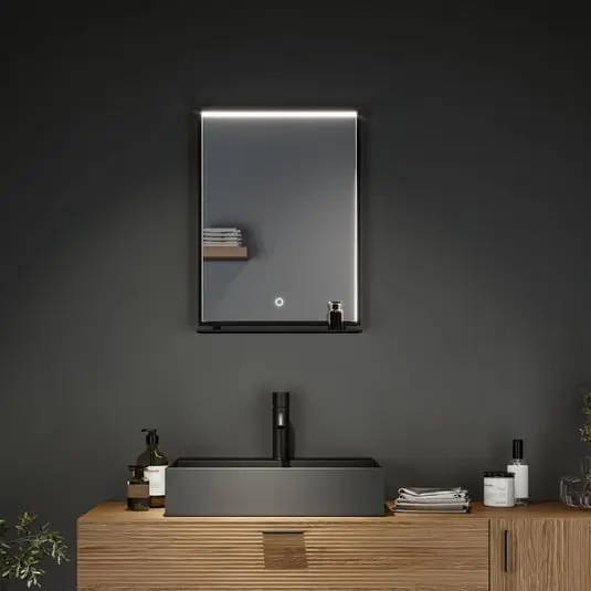 Última Versión Espejo LED Miro TW IP44 negro mate - Paulmann