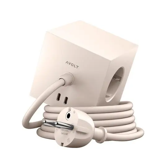 Enchufe Square 1 Magnetic beige 3 m 3 x Schuko 2 x USB- Avolt Súper Precio