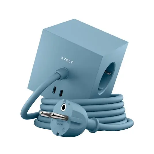 Enchufe Square 1 Magnetic azul 3 m 3 x Schuko 2 x USB- Avolt Económico
