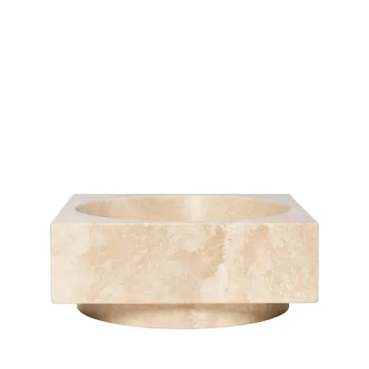 Hew High Centrepiece Plato Travertine - Ferm Living Solo Hoy