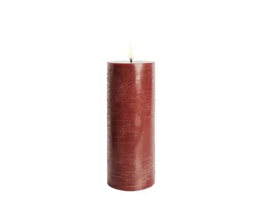 Vela cilíndrica LED 7,8 x 20,3 cm rojo rústico - Uyuni Lighting Edición Limitada