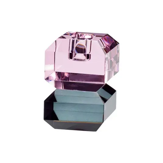 Artesanal Gem Portavelas Small Smoked/Rosa - Hübsch