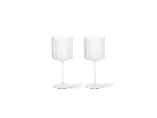 Ripple Rojo Wine Glasses Set of 2 Frosted - Ferm Living Comprar En Línea