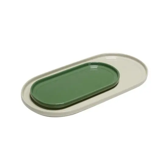 Amare Serving Bandeja Set of 2 color Arena/Green - Hübsch Oferta Limitada