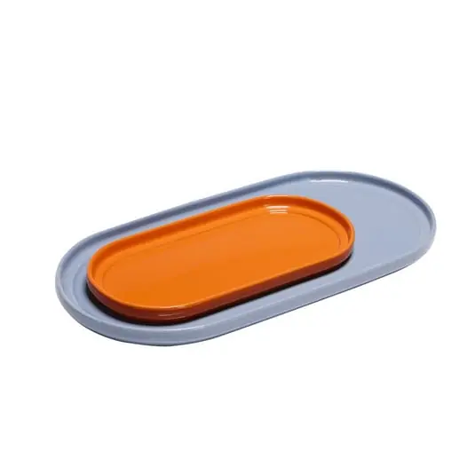 Amare Serving Bandeja Set of 2 Light Blue/Naranja - Hübsch Precio Reducido