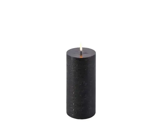 Vela cilíndrica LED 7,8 x 15,2 cm rústica negra - Uyuni Lighting A Buen Precio